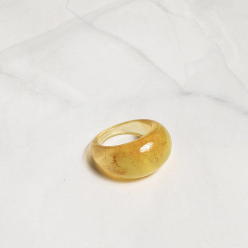 Resin Dome Ring in Yellow