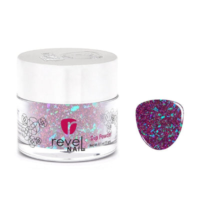 Revel Nail - Dip Powder Seduce Purple Flake 0.5 oz - #D630.5 - Dipping Powder at Beyond Polish