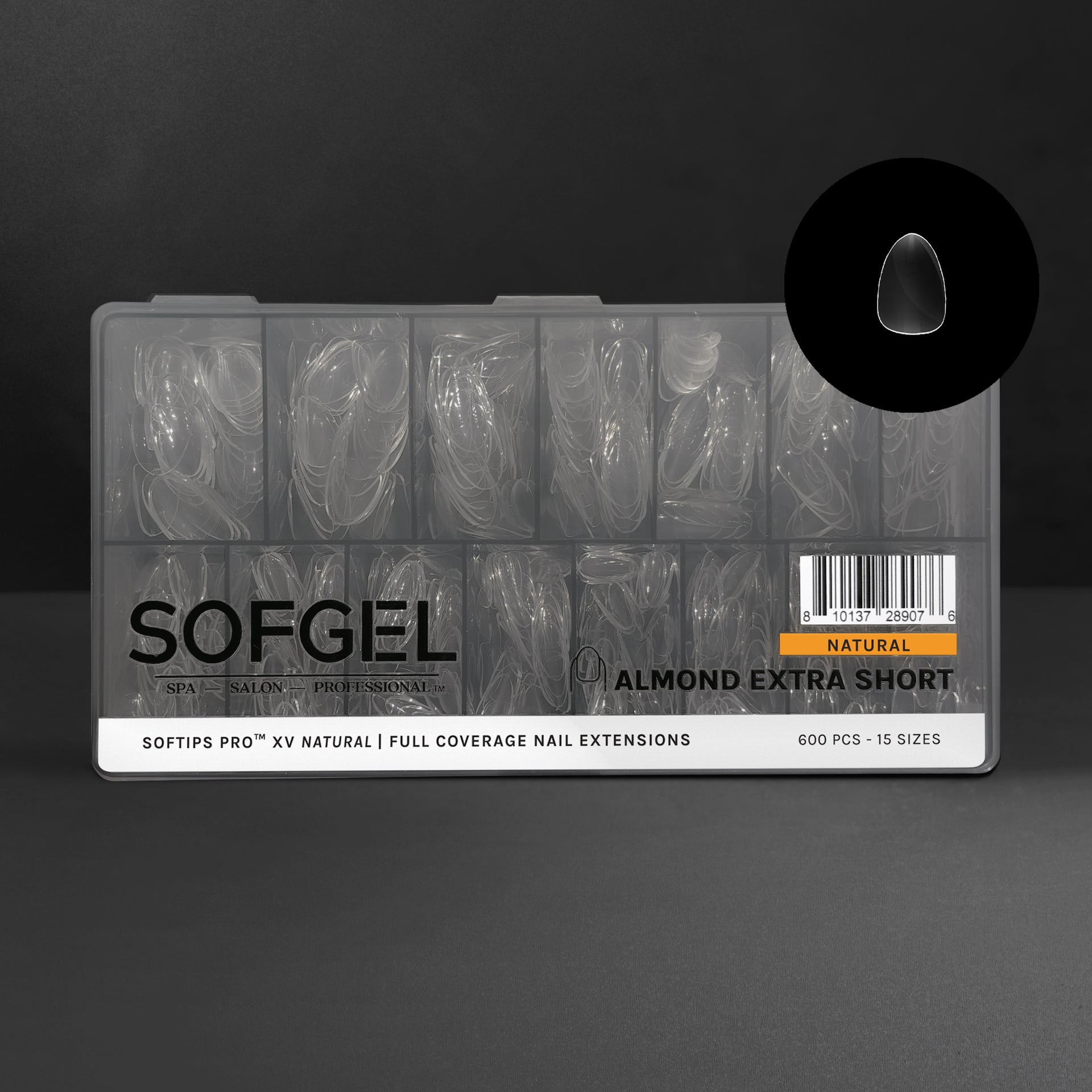 SOFGEL - Softips Pro XV Natural Almond Extra Short - (600 Pcs) - Nail Extensions at Beyond Polish