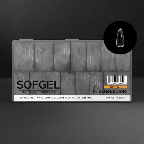 SOFGEL - Softips Pro XV Natural Almond Long - (600 Pcs)