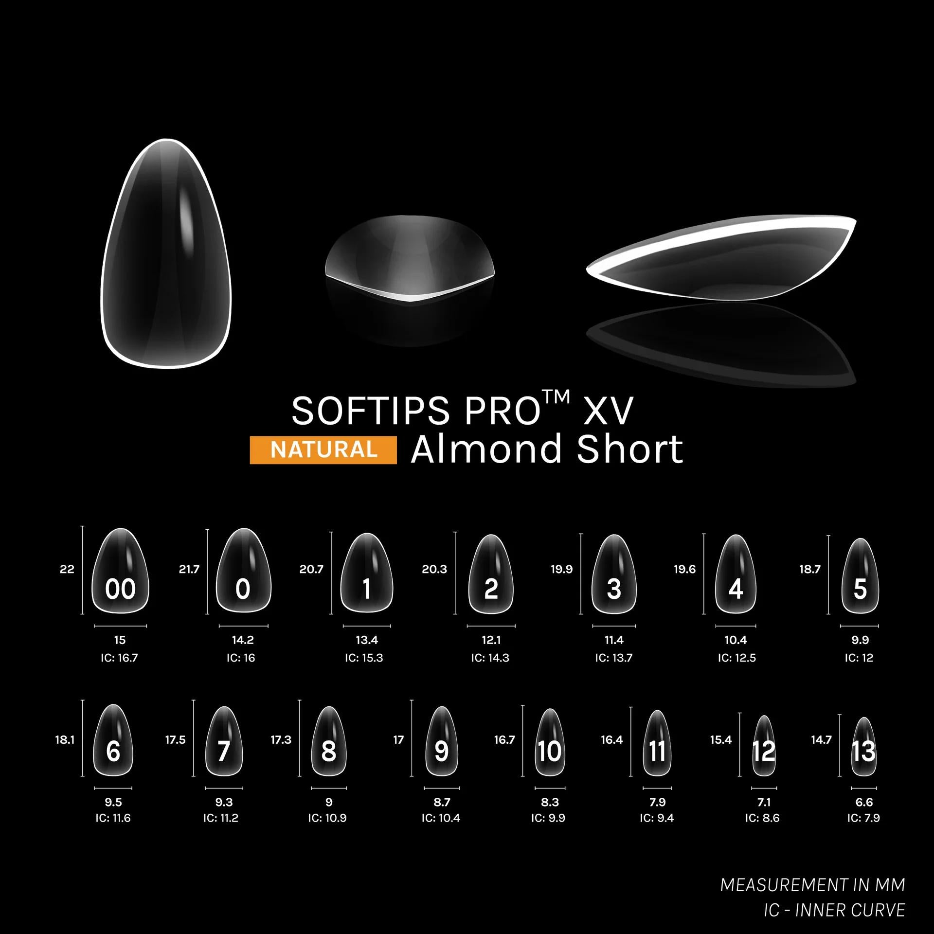 SOFGEL - Softips Pro XV Natural Almond Short - (600 Pcs) - Nail Extensions at Beyond Polish