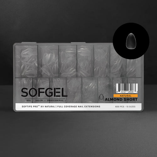 SOFGEL - Softips Pro XV Natural Almond Short - (600 Pcs)