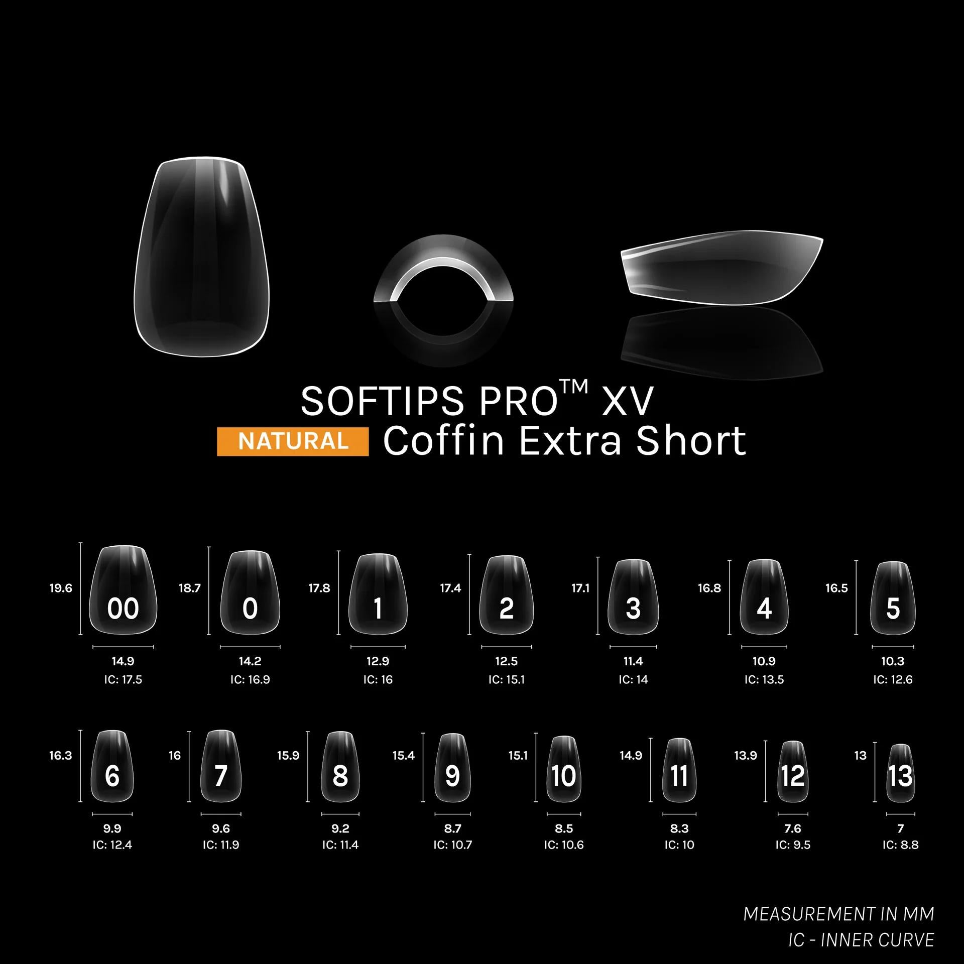 SOFGEL - Softips Pro XV Natural Coffin Extra Short - (600 Pcs) - Nail Extensions at Beyond Polish