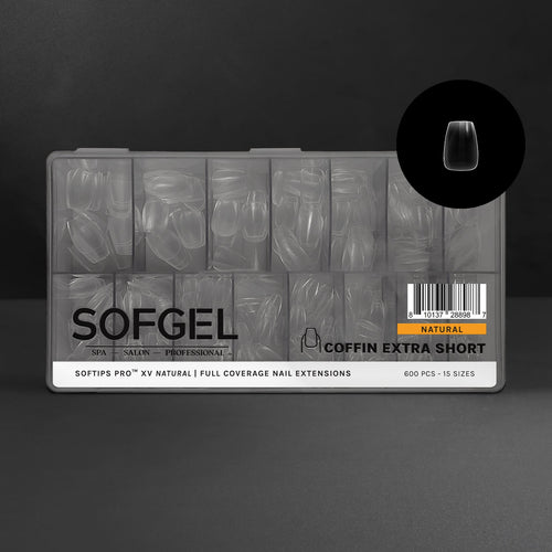 SOFGEL - Softips Pro XV Natural Coffin Extra Short - (600 Pcs)