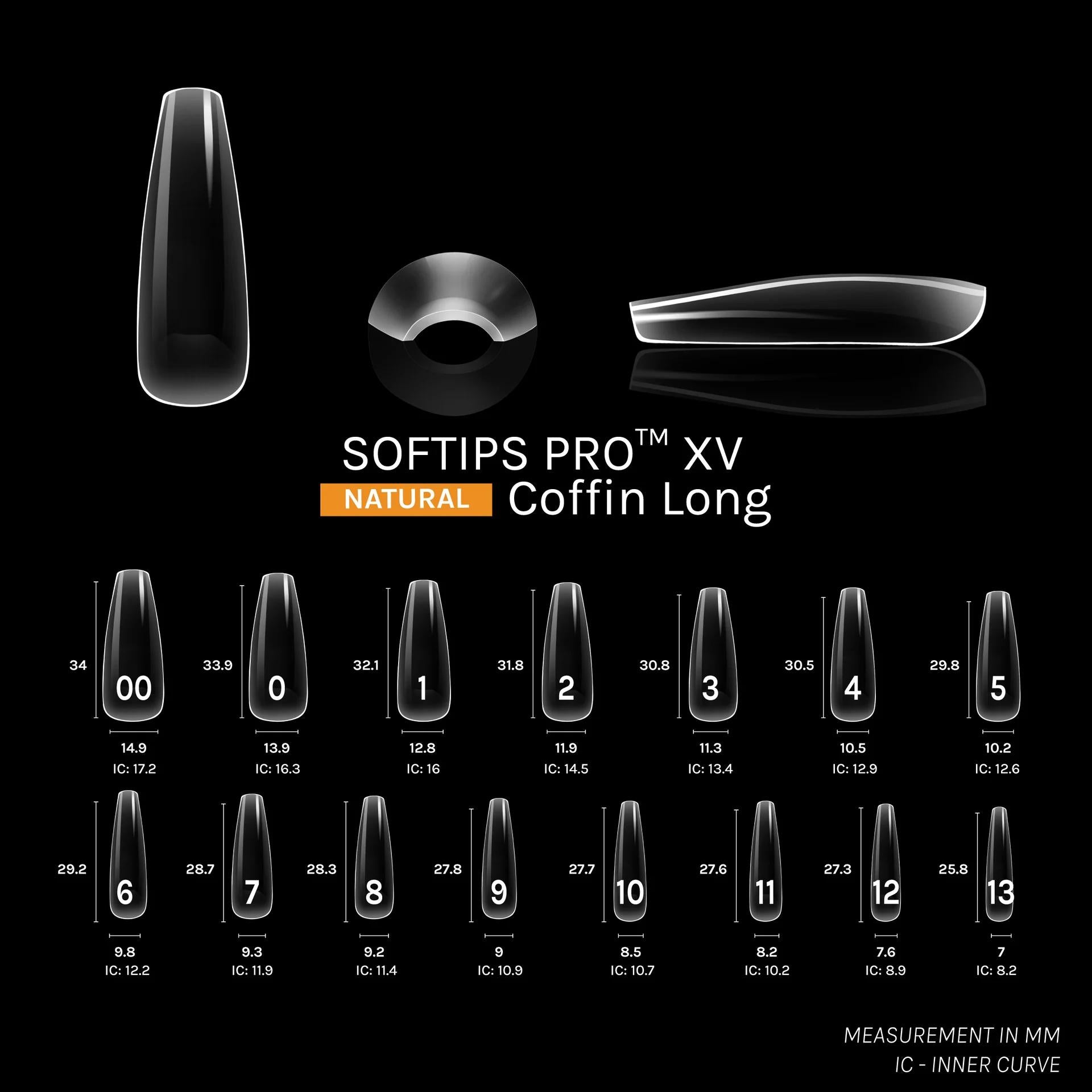 SOFGEL - Softips Pro XV Natural Coffin Long - (600 Pcs) - Nail Extensions at Beyond Polish
