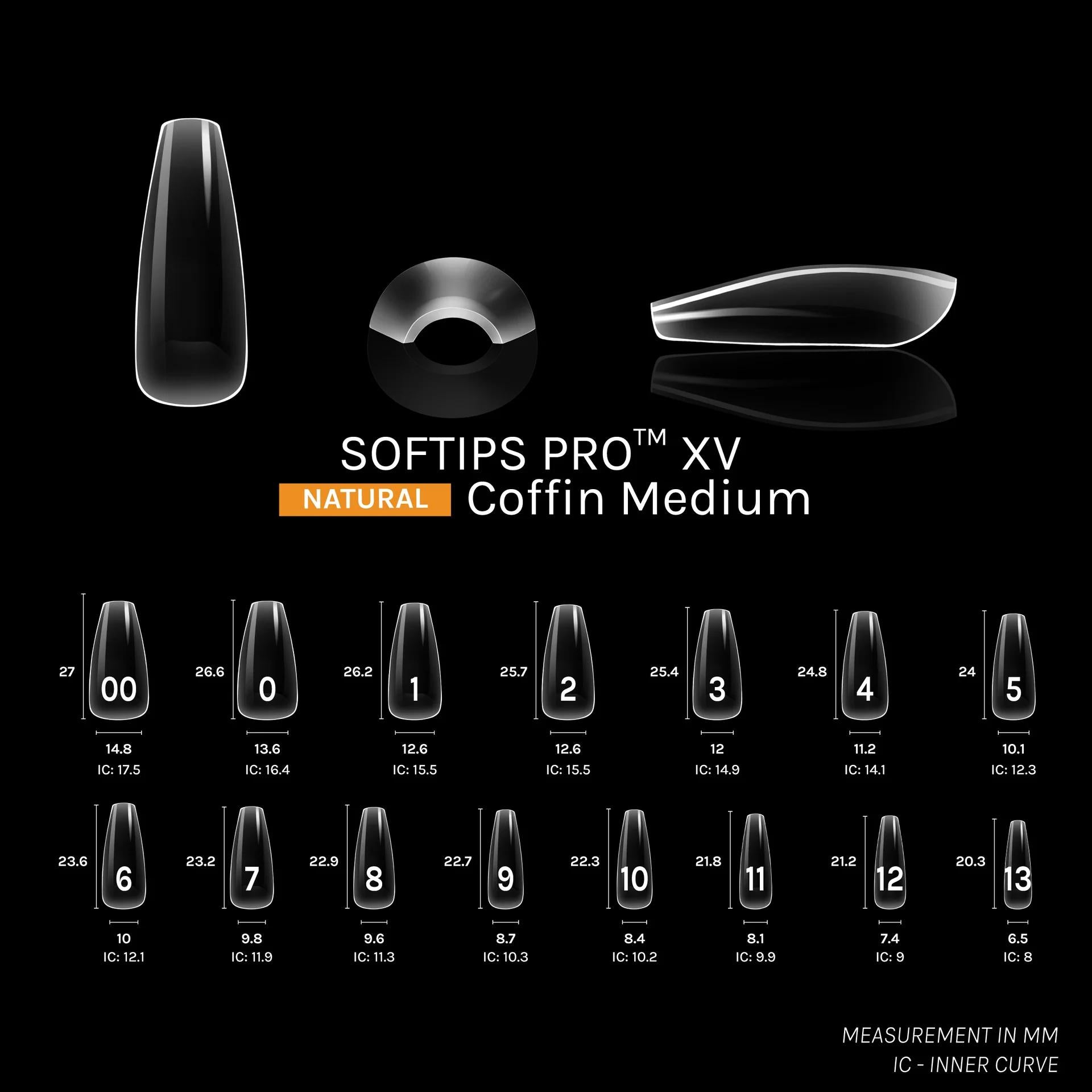 SOFGEL - Softips Pro XV Natural Coffin Medium - (600 Pcs) - Nail Extensions at Beyond Polish