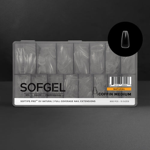 SOFGEL - Softips Pro XV Natural Coffin Medium - (600 Pcs)
