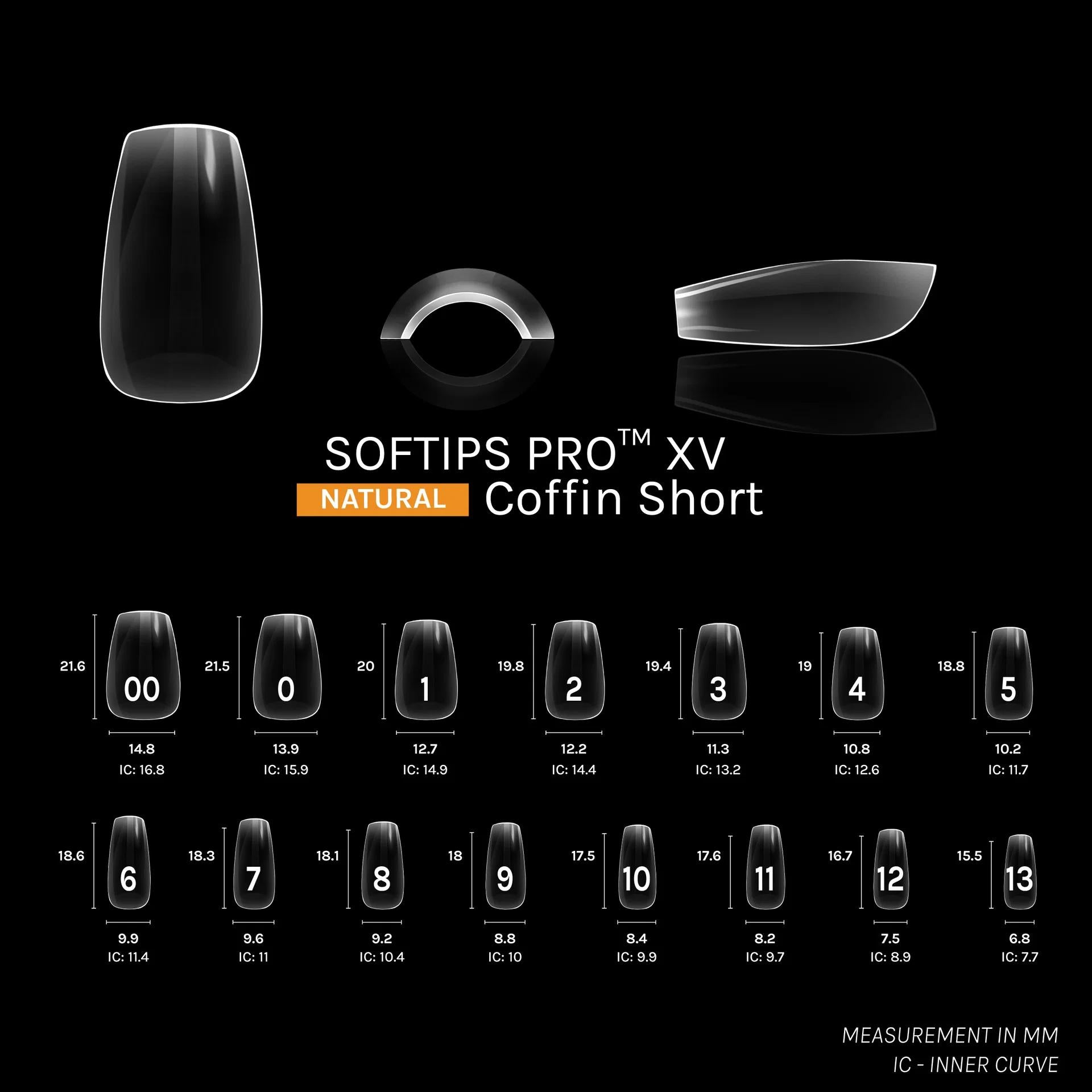 SOFGEL - Softips Pro XV Natural Coffin Short - (600 Pcs) - Nail Extensions at Beyond Polish