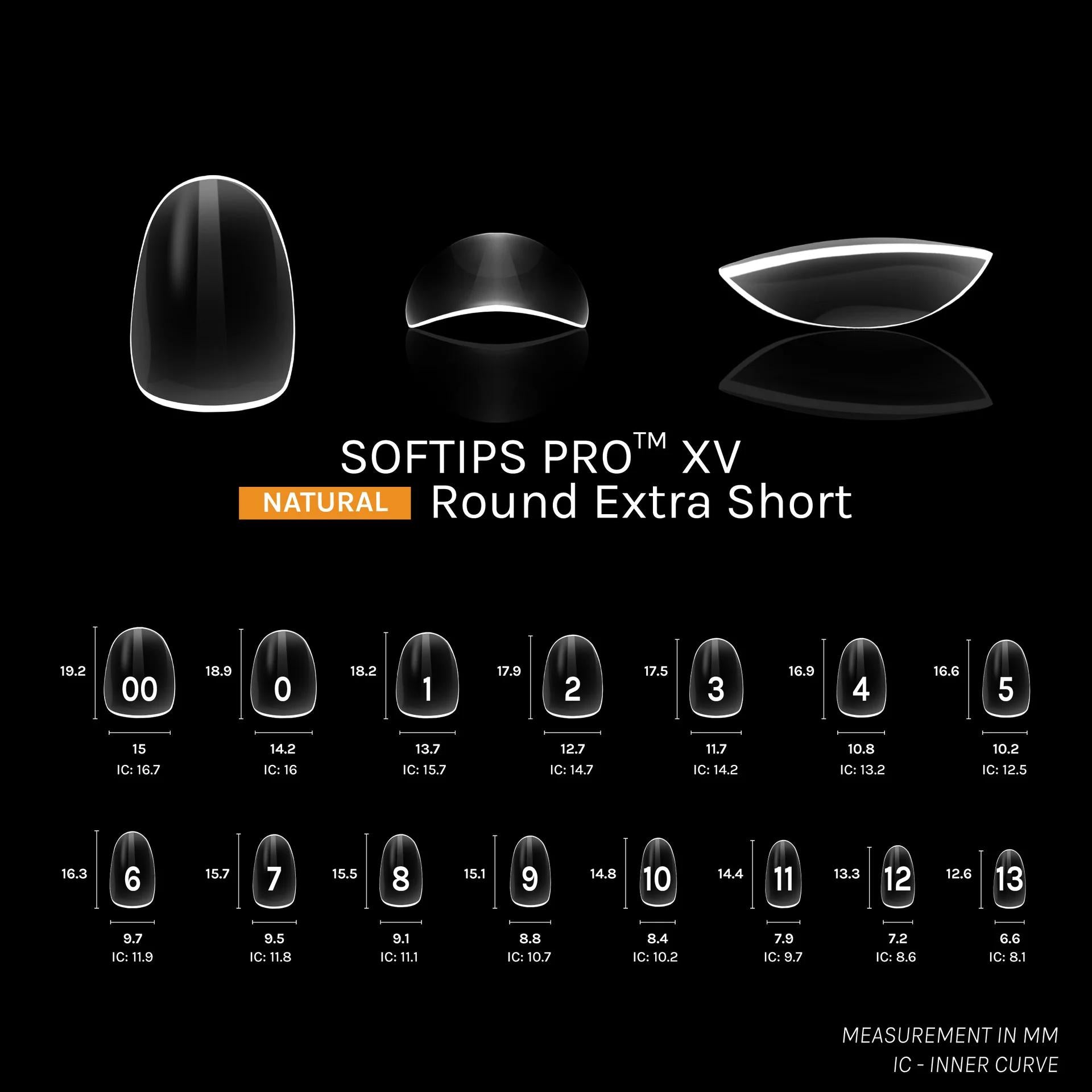 SOFGEL - Softips Pro XV Natural Round Extra Short - (600 Pcs) - Nail Extensions at Beyond Polish