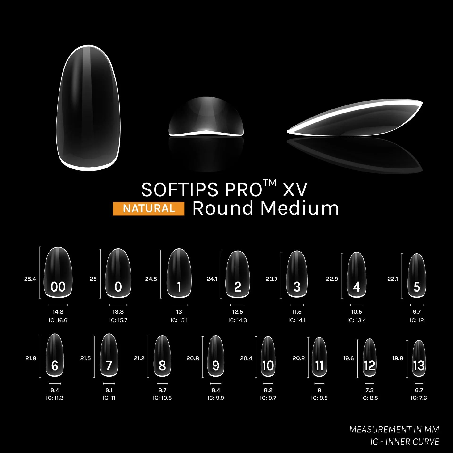 SOFGEL - Softips Pro XV Natural Round Medium - (600 Pcs) - Nail Extensions at Beyond Polish