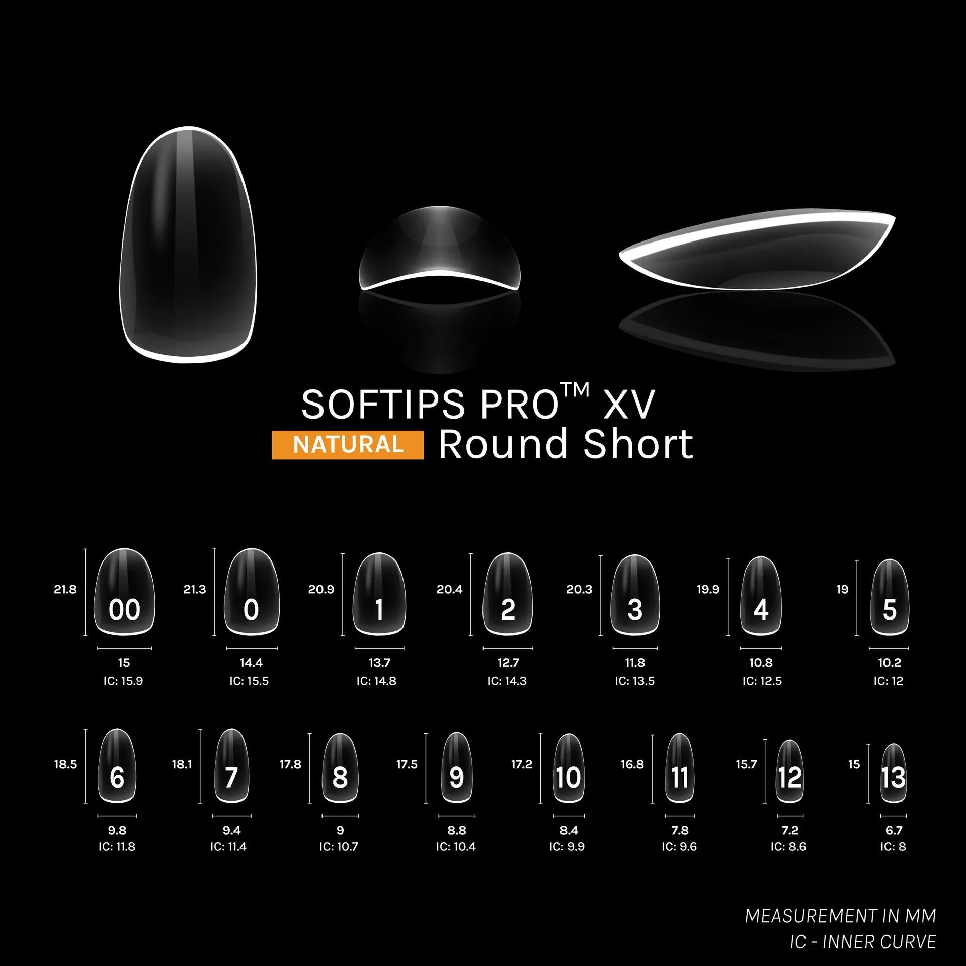 SOFGEL - Softips Pro XV Natural Round Short - (600 Pcs) - Nail Extensions at Beyond Polish