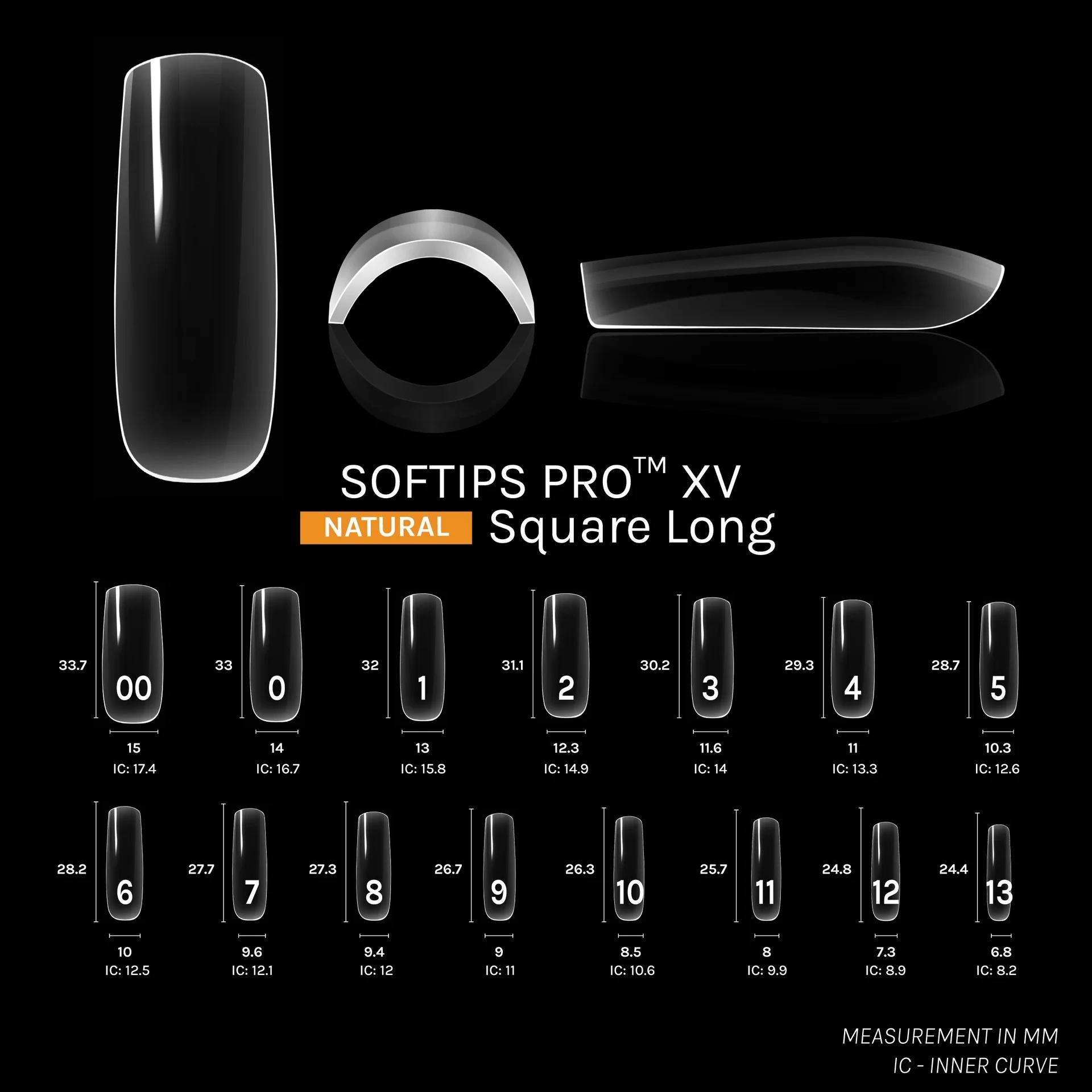 SOFGEL - Softips Pro XV Natural Square Long - (600 Pcs) - Nail Extensions at Beyond Polish