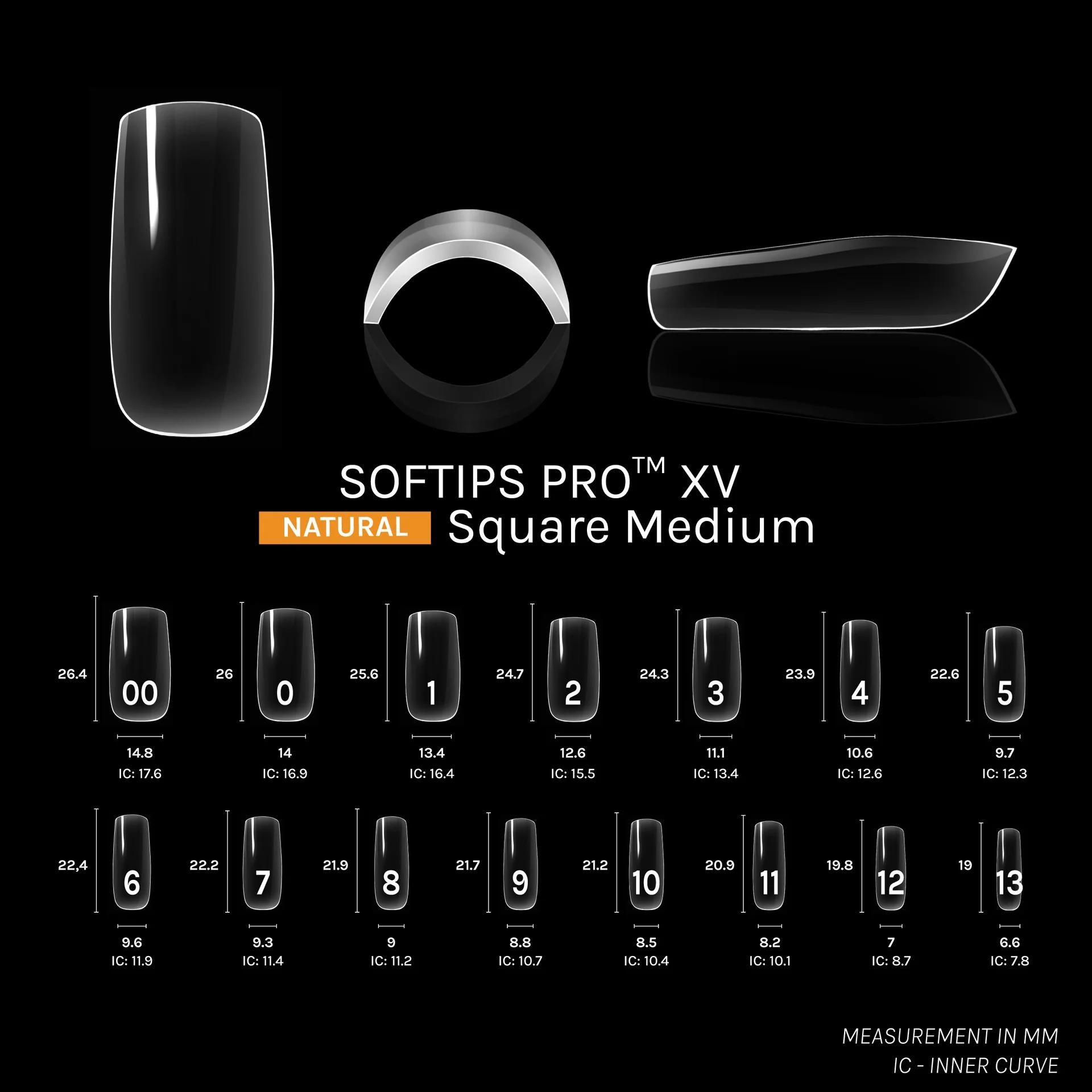 SOFGEL - Softips Pro XV Natural Square Medium - (600 Pcs) - Nail Extensions at Beyond Polish