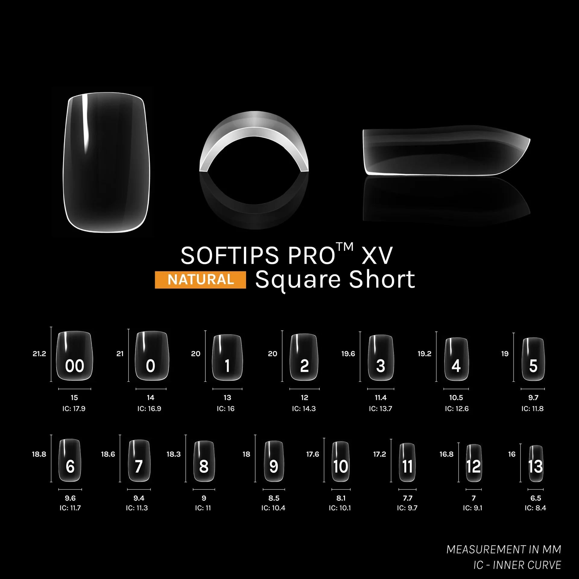 SOFGEL - Softips Pro XV Natural Square Short - (600 Pcs) - Nail Extensions at Beyond Polish