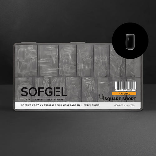 SOFGEL - Softips Pro XV Natural Square Short - (600 Pcs)