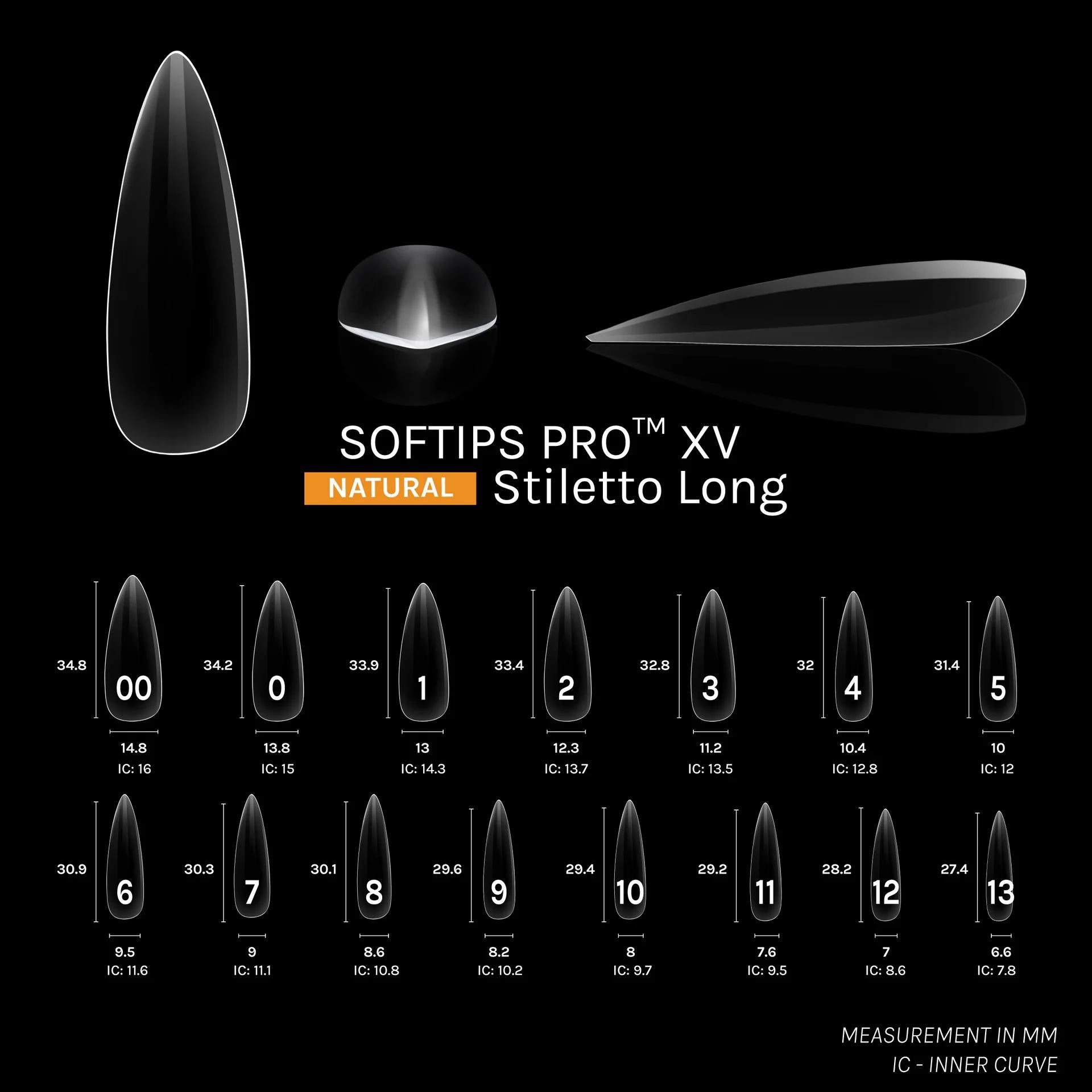 SOFGEL - Softips Pro XV Natural Stiletto Long - (600 Pcs) - Nail Extensions at Beyond Polish