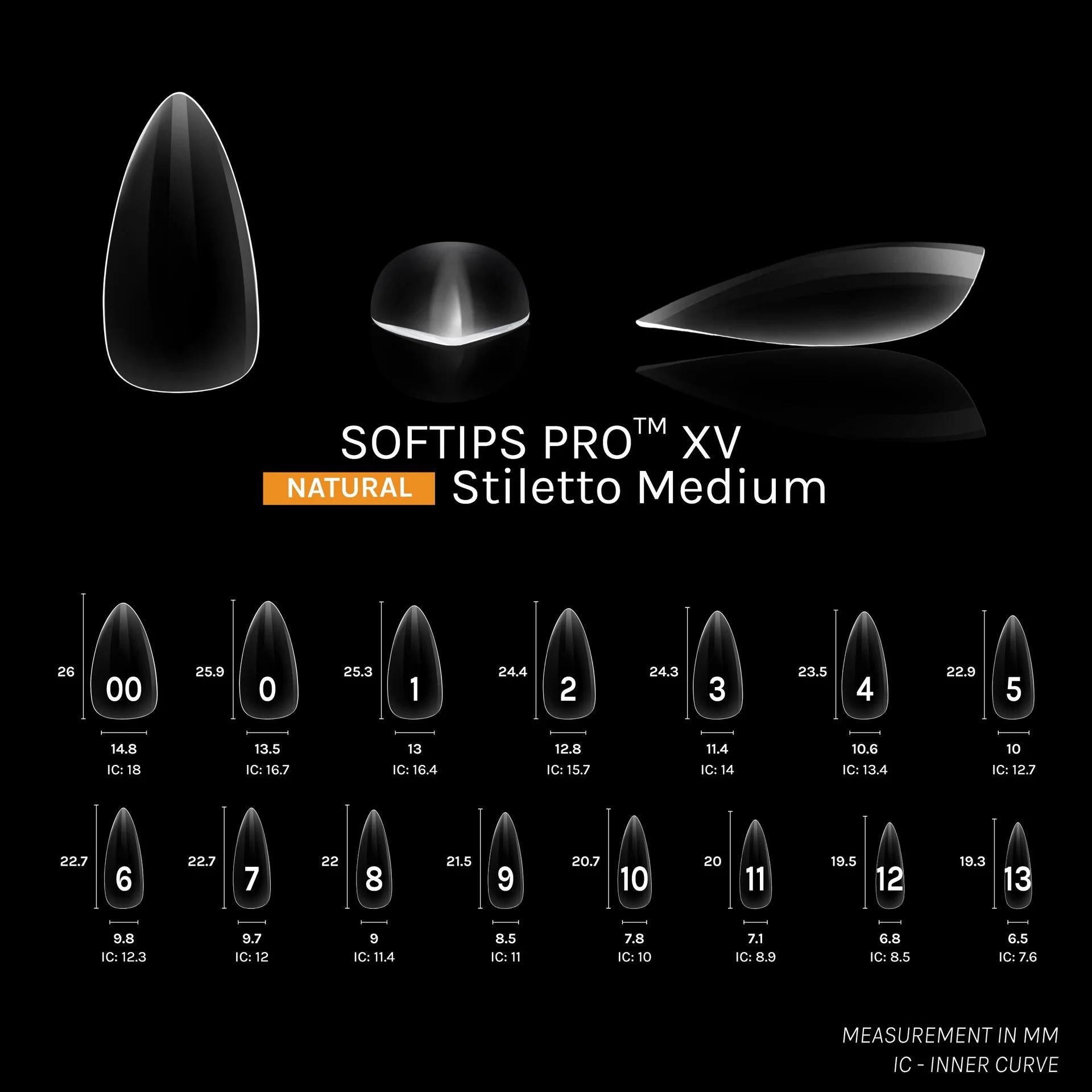 SOFGEL - Softips Pro XV Natural Stiletto Medium - (600 Pcs) - Nail Extensions at Beyond Polish
