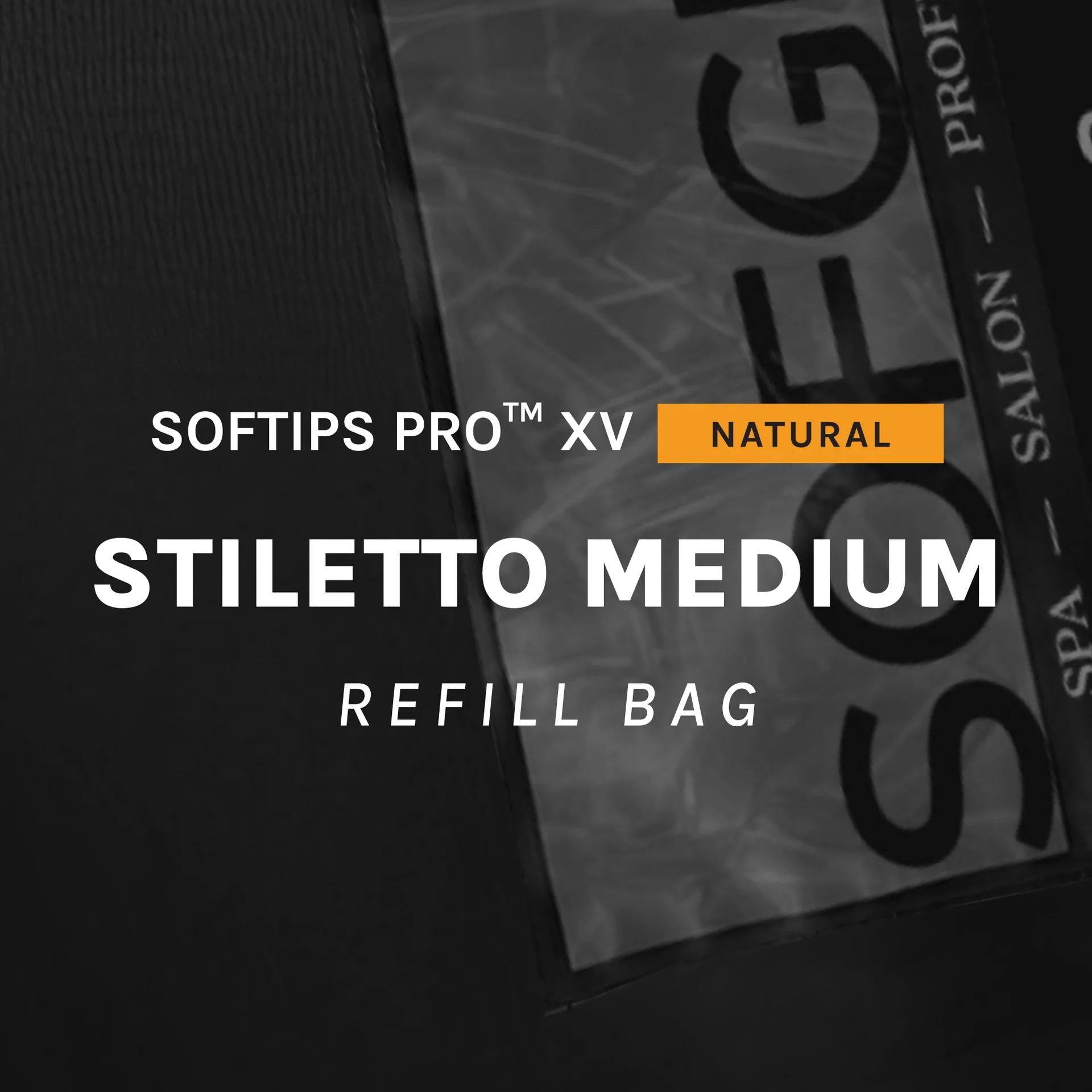 SOFGEL - Softips Pro XV Natural Stiletto Medium - (600 Pcs) - Nail Extensions at Beyond Polish