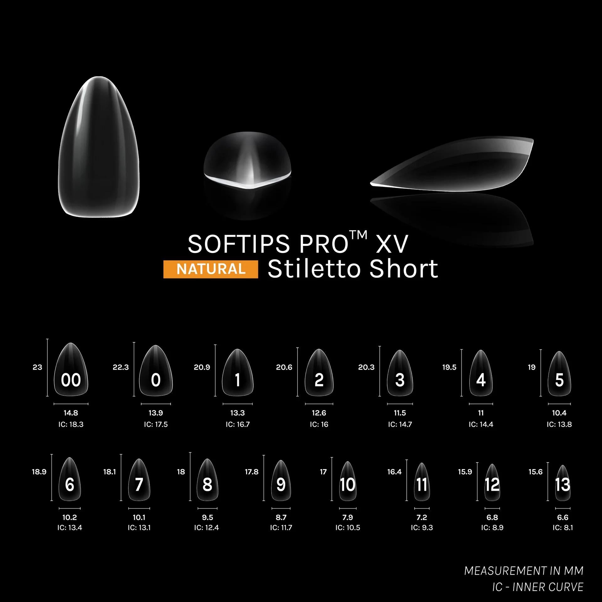SOFGEL - Softips Pro XV Natural Stiletto Short - (600 Pcs) - Nail Extensions at Beyond Polish