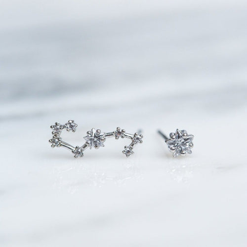 Scorpio 24k White Gold Plated Studs