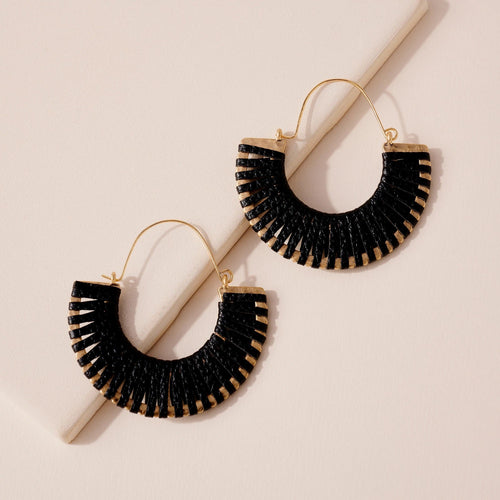 Semi Circle PU Leather Hoop Earrings
