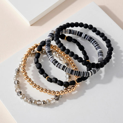 Silicone Glass Beaded Bracelet Set
