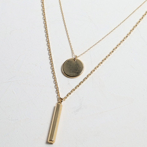 Sleek Layered 18K Gold Necklace