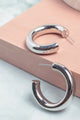 Small Tube Hoop Earrings in Silver - Earrings at Beyond Polish