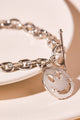 Smiley Face Charm Bracelet in Silver - Bracelets at Beyond Polish