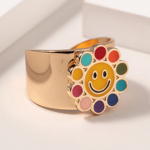 Smiley Face Flower Ring