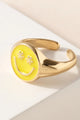 Smiley Face Signet Open Ring - Rings at Beyond Polish