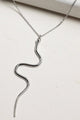 Snake Pendant Drop Necklace - Necklaces at Beyond Polish