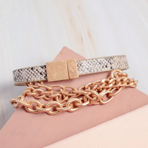Snake and Chain Bracelet Set