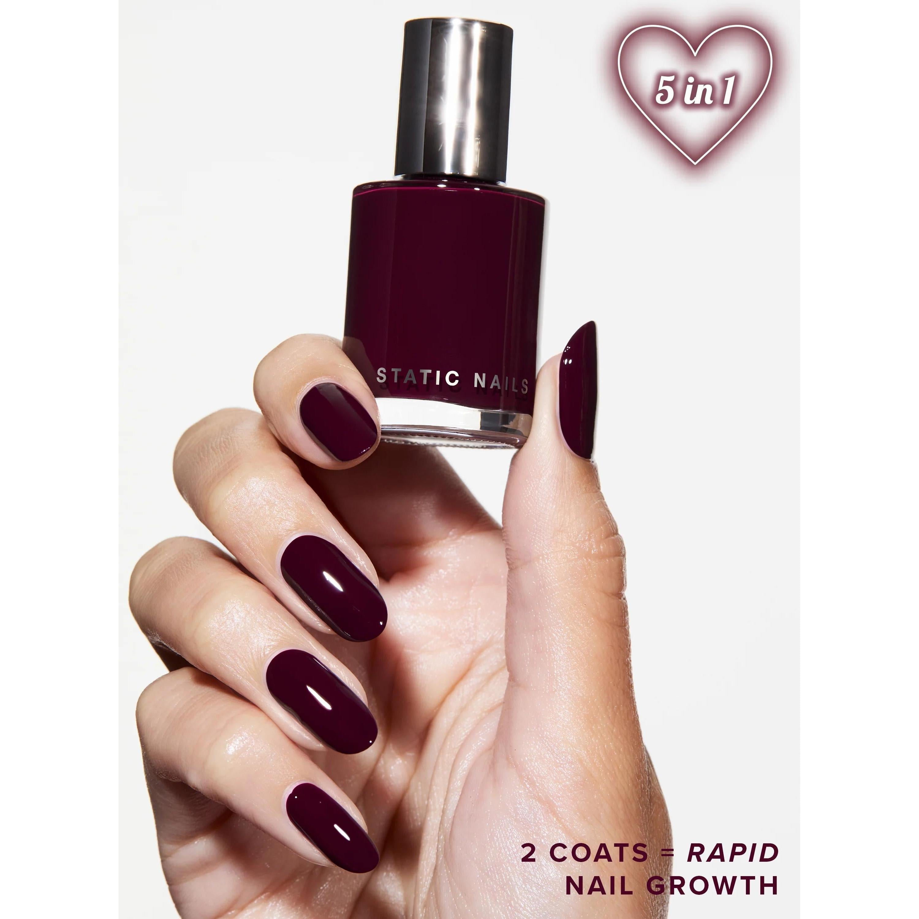 Static Nails - 5 In 1 Rapid Growth Treatment - Cherry Noir - Nail Lacquer at Beyond Polish