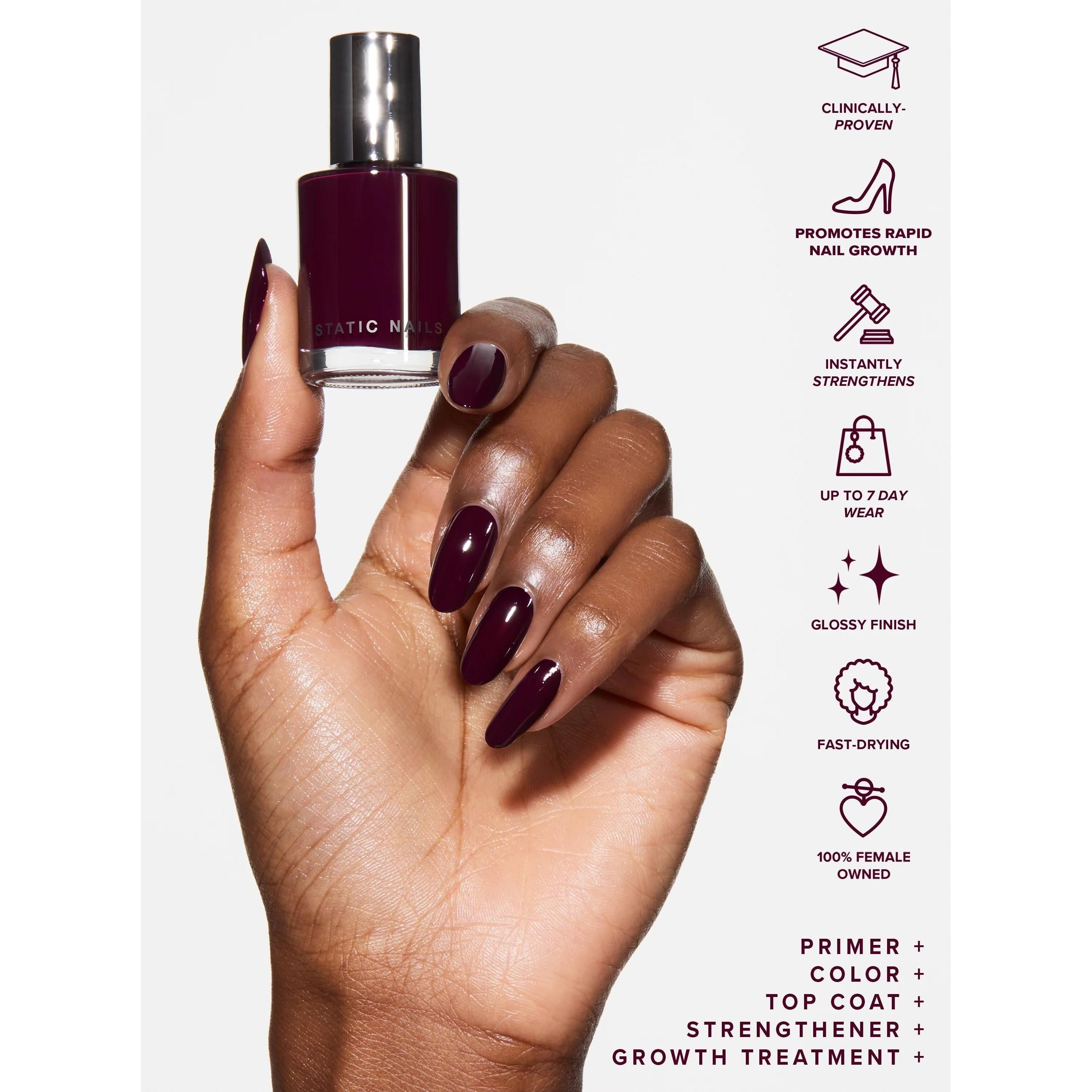 Static Nails Cherry Noir 5 In 1 Treatment | Beyond Polish