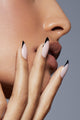 Static Nails - Reusable Pop-On Manicures - Black French Almond - Nail Extensions at Beyond Polish