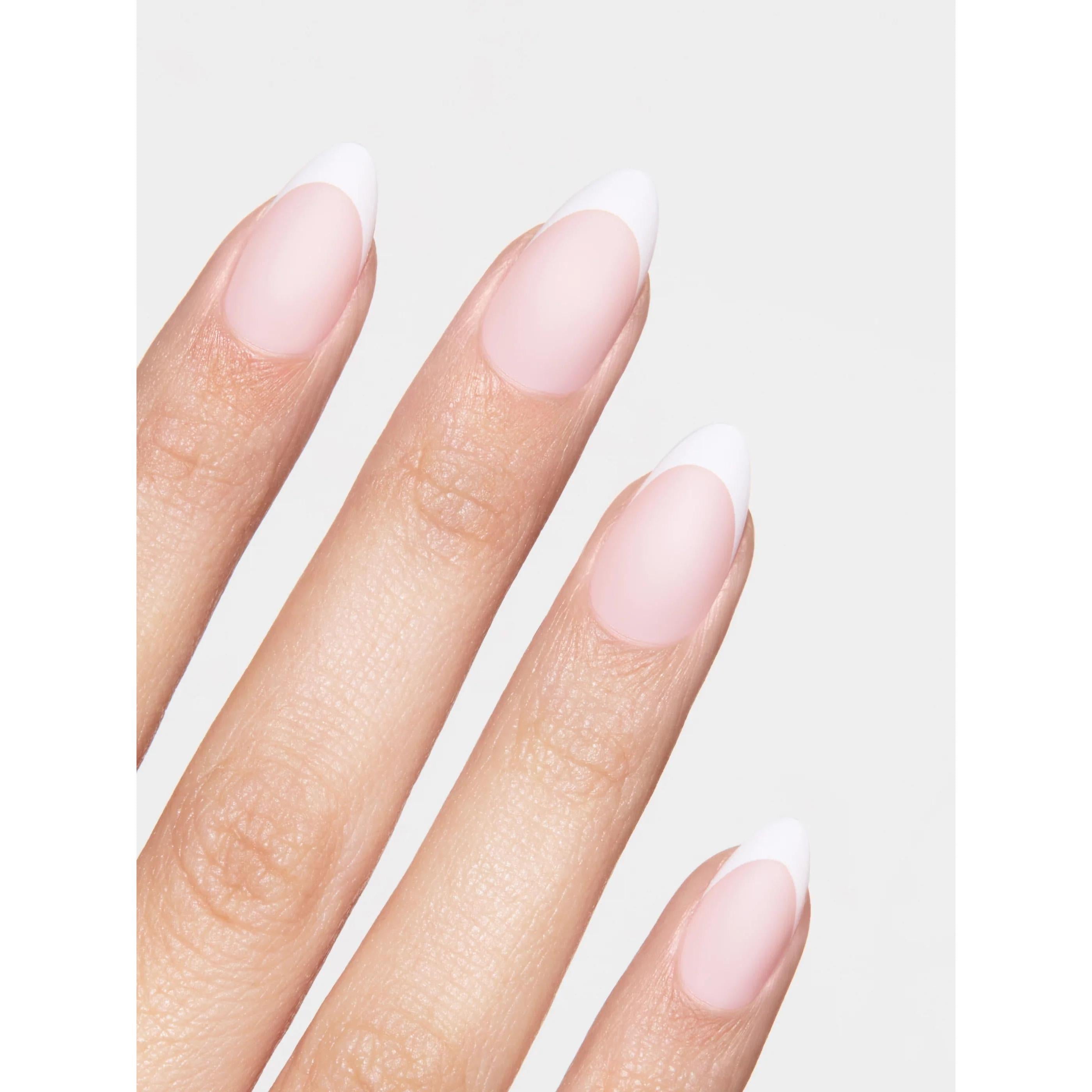 Static Nails - Reusable Pop-On Manicures - Matte French Almond - Nail Extensions at Beyond Polish