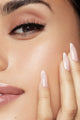 Static Nails - Reusable Pop-On Manicures - White French Almond - Nail Extensions at Beyond Polish