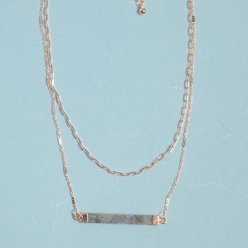 Stone Bar Layered Necklace