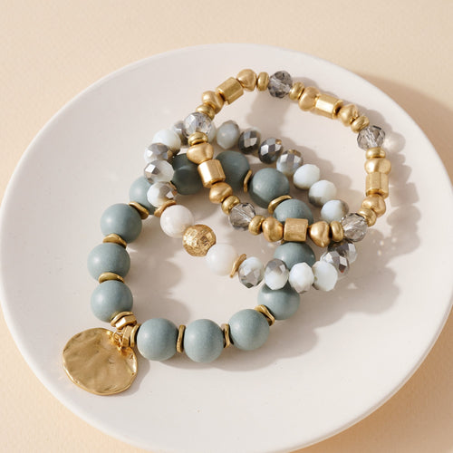 Stone Metal Beads Charm Bracelet
