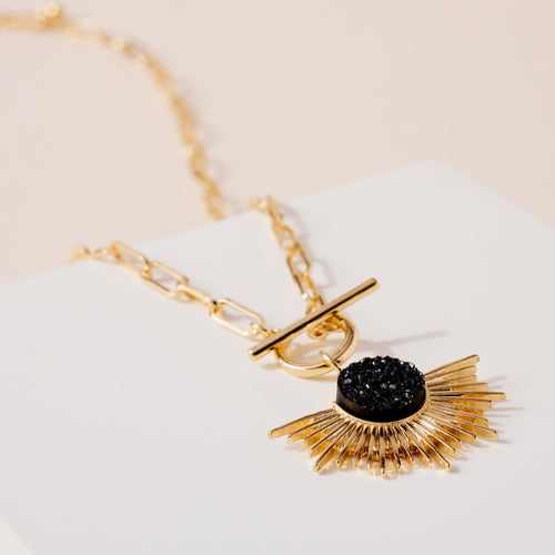 Sun Burst Druzy Necklace