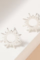 Sun Metal Stud Earrings in Silver - Earrings at Beyond Polish