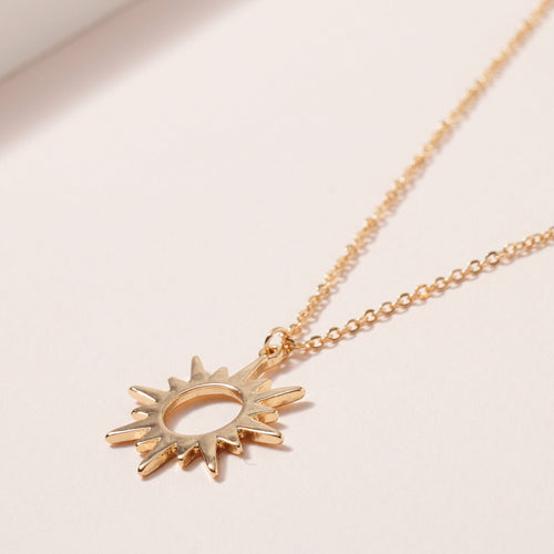 Sun Pendant Necklace in Gold
