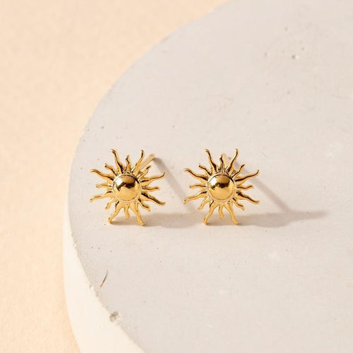 Sun Stud 14K Earrings in Gold