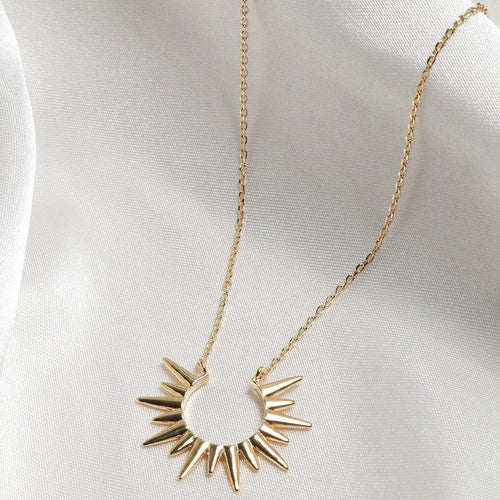 Sunburst 14K Gold Plated Necklace