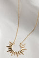Sunburst 14K Gold Plated Necklace - Necklaces at Beyond Polish