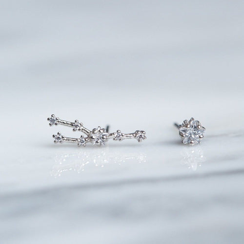 Taurus 24k White Gold Plated Studs