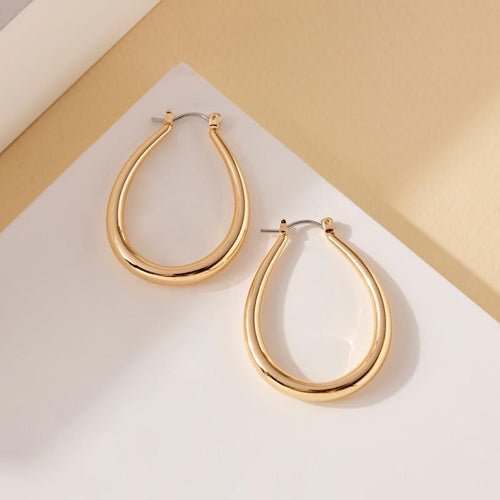 Tear Drop Shaped Hoop Earrings