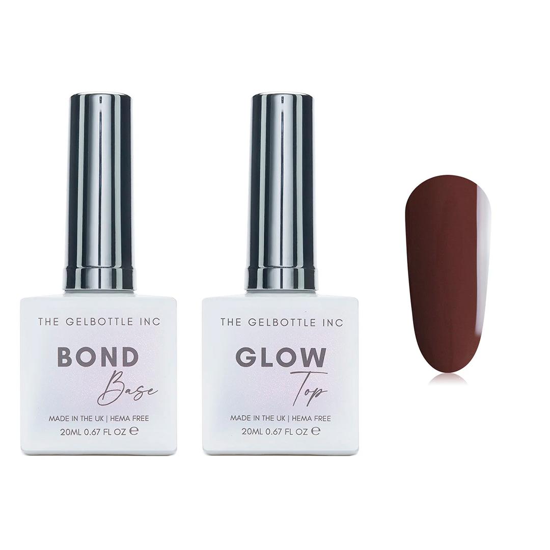 The GelBottle Inc - Gel Combo - Bond Base, Glow Top & Hema-Free Paint - Chocolate - Gel Polish at Beyond Polish