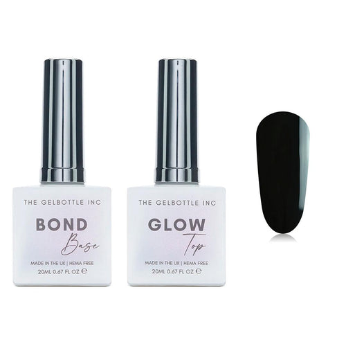 The GelBottle Inc - Gel Combo - Bond Base, Glow Top & Hema-Free Paint - Jet Black